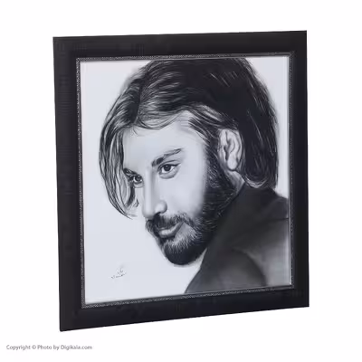 تابلو نقاشی سیاه قلم مدل هنرمند خاطره ساز ناصر عبدالهی کد 6