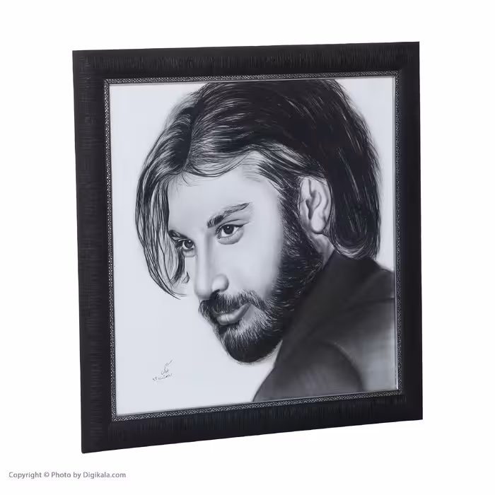تابلو نقاشی سیاه قلم مدل هنرمند خاطره ساز ناصر عبدالهی کد 6