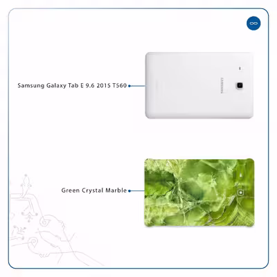 برچسب پوششی ماهوت مدل Green Crystal Marble مناسب برای تبلت سامسونگ Galaxy Tab E 9.6 2015 T560