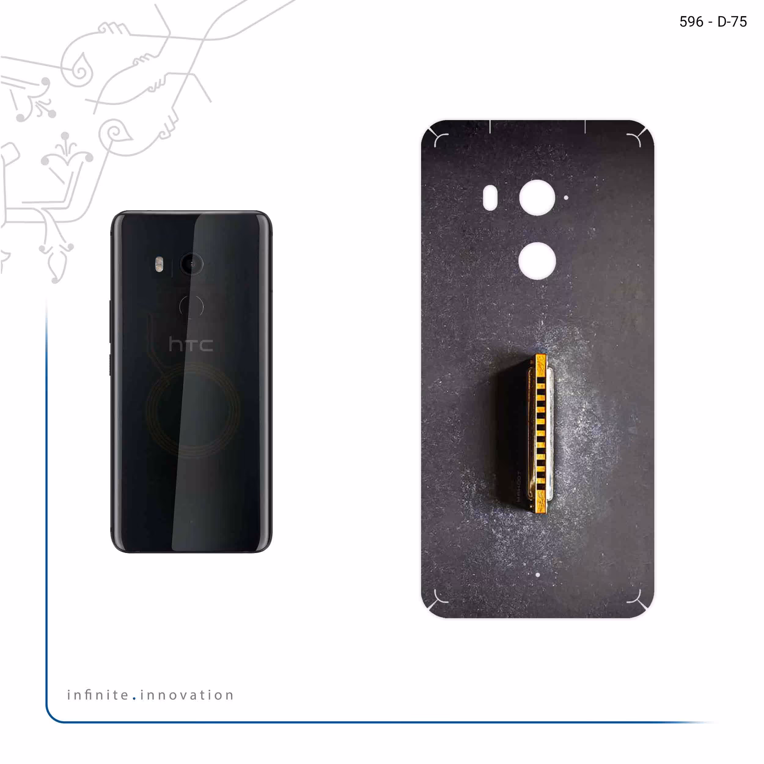برچسب پوششی ماهوت مدل Harmonica مناسب برای گوشی موبایل اچ تی سی U11 Plus