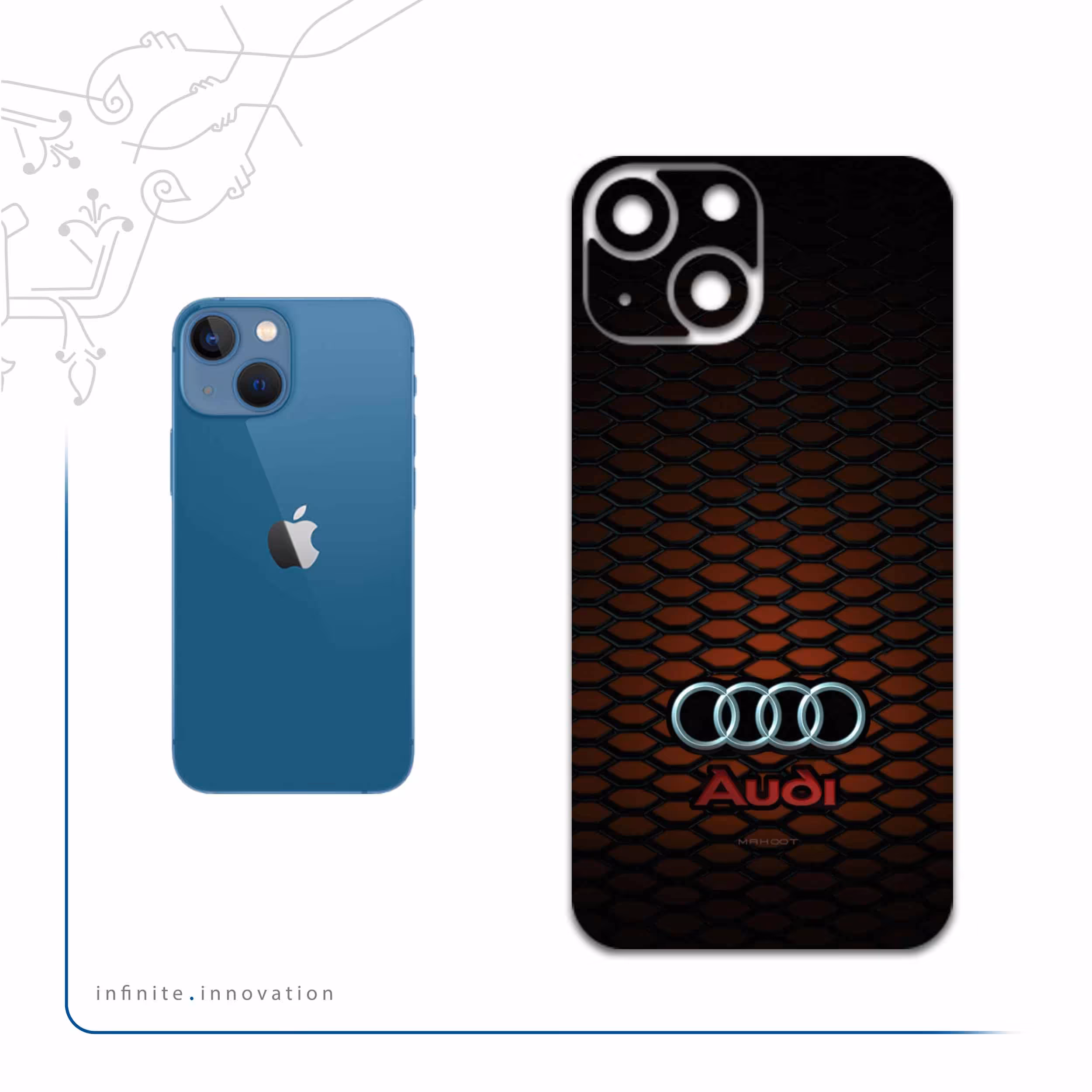برچسب پوششی ماهوت مدل Audi-AG مناسب برای گوشی موبایل اپل iPhone 13 Mini