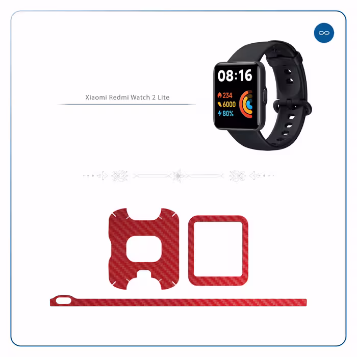 برچسب ماهوت طرح Red-Fiber مناسب برای ساعت هوشمند شیائومی Redmi Watch 2 Lite