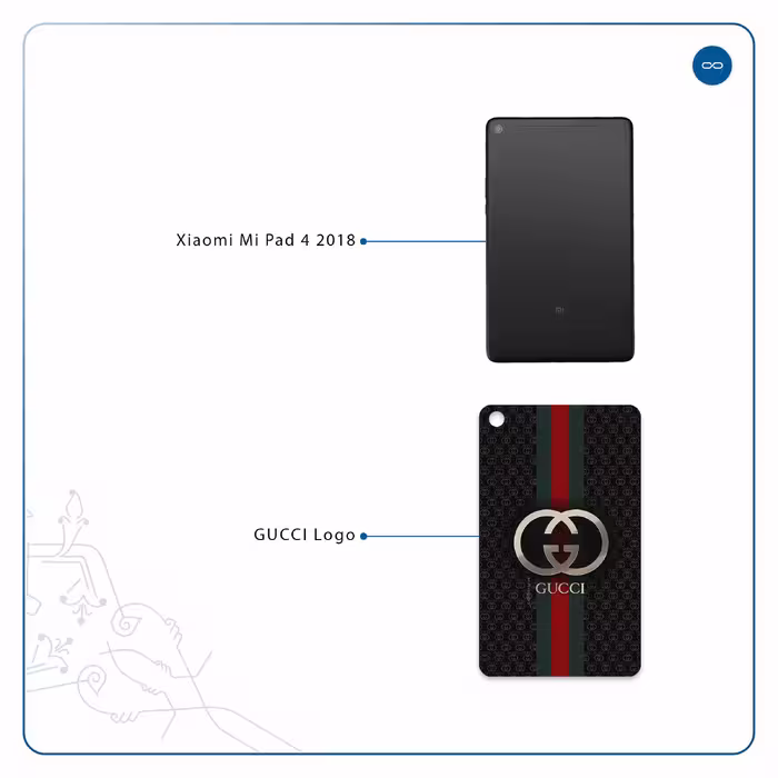 برچسب پوششی ماهوت مدل GUCCI-Logo مناسب برای تبلت شیائومی Mi Pad 4 2018