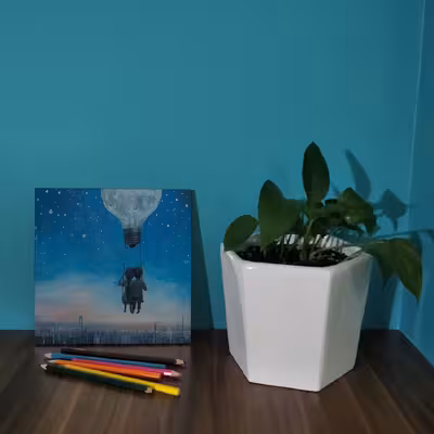 کاشی کارنیلا طرح کودکان و پرواز شبانه مدل لوحی کد WKB888 