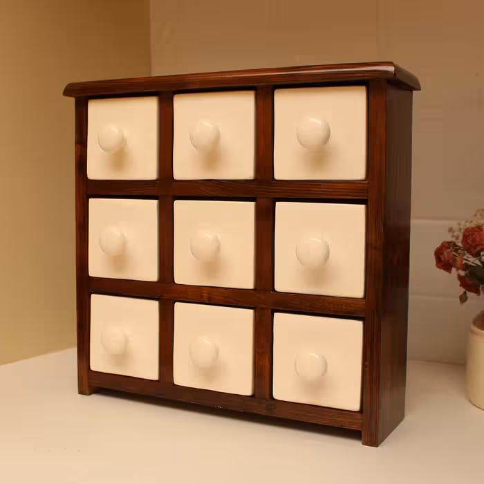 جا ادویه 9 پارچه مدل کشویی کد 09