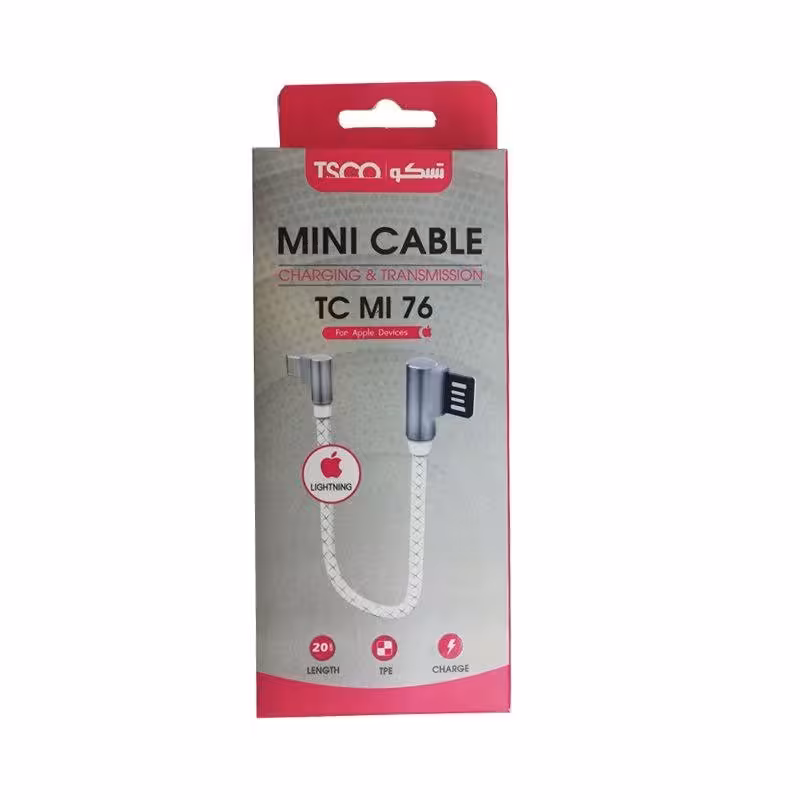 کابل تبدیل USB به لایتنینگ تسکو مدل TC MI76 طول 0.2 متر