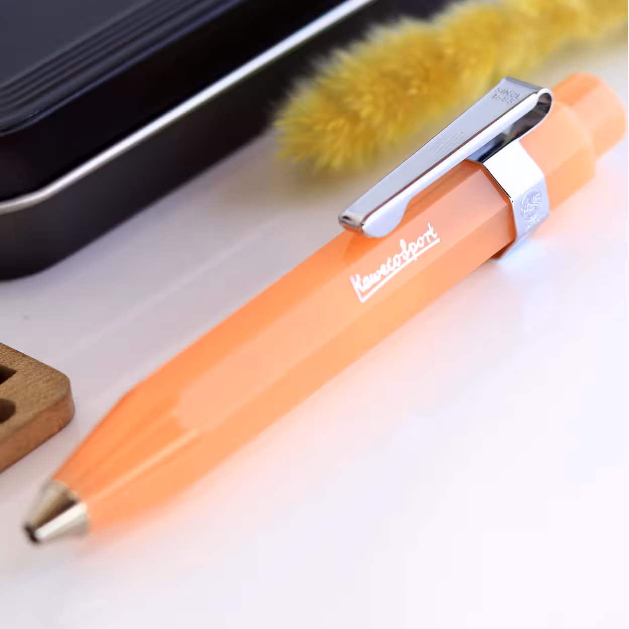 خودکار کاوکو فراستد اسپرت نارنگی با گیره KAWECO Frosted sport BP Soft mandarin with clip