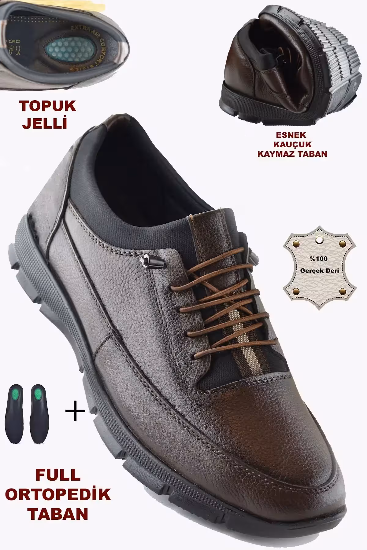 کفش مردانه کف پاشنه ماساژور کامل ارتوپدی 325a کفش فصلی چرم اصل – 647