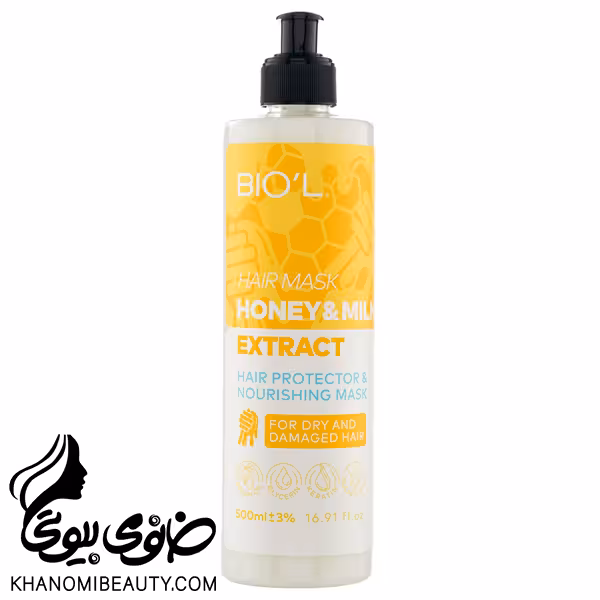 ماسک مو بیول 500 میل شیر عسل کنترل ریزش مو فرسوده