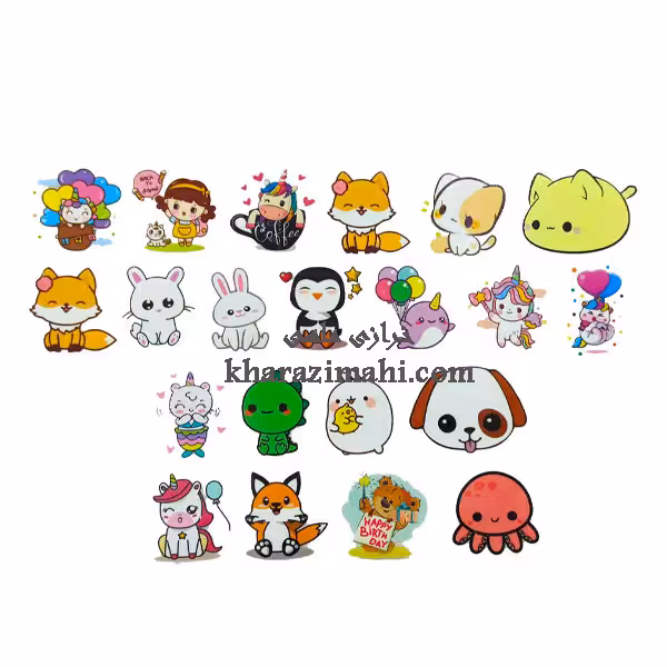 برچسب حرارتی_طرح خرگوش و دلفین تک شاخ{کد28}