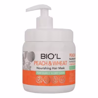 ماسک تقویت کننده مو بیول مدل Peach And Wheat مناسب برای موهای فر و خشک حجم 500 میلی لیتر