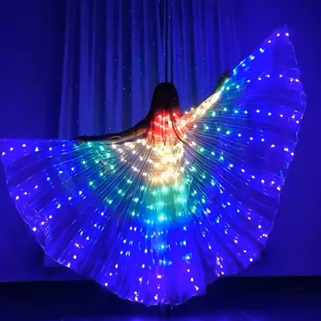 بال فرشته نوری ویژه تشریفات و رقص و نمایش باتری دارای رقص نور زیبا