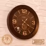 ثانیه سازان گارنت  ساعت دیواری قطر 60 طرح چوب  6460