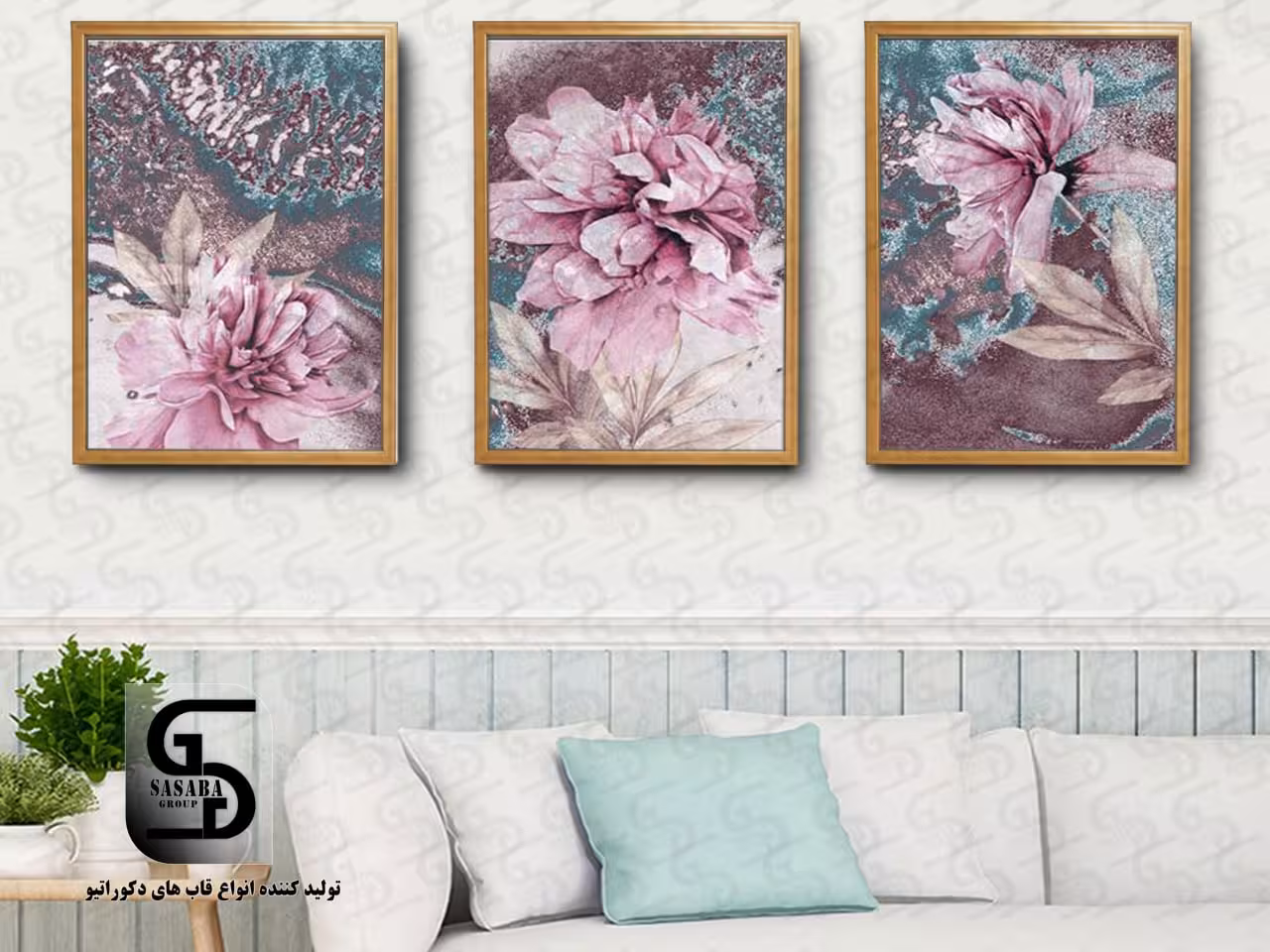 تابلو دکوراتیو سه تکه 60*40 درجه1