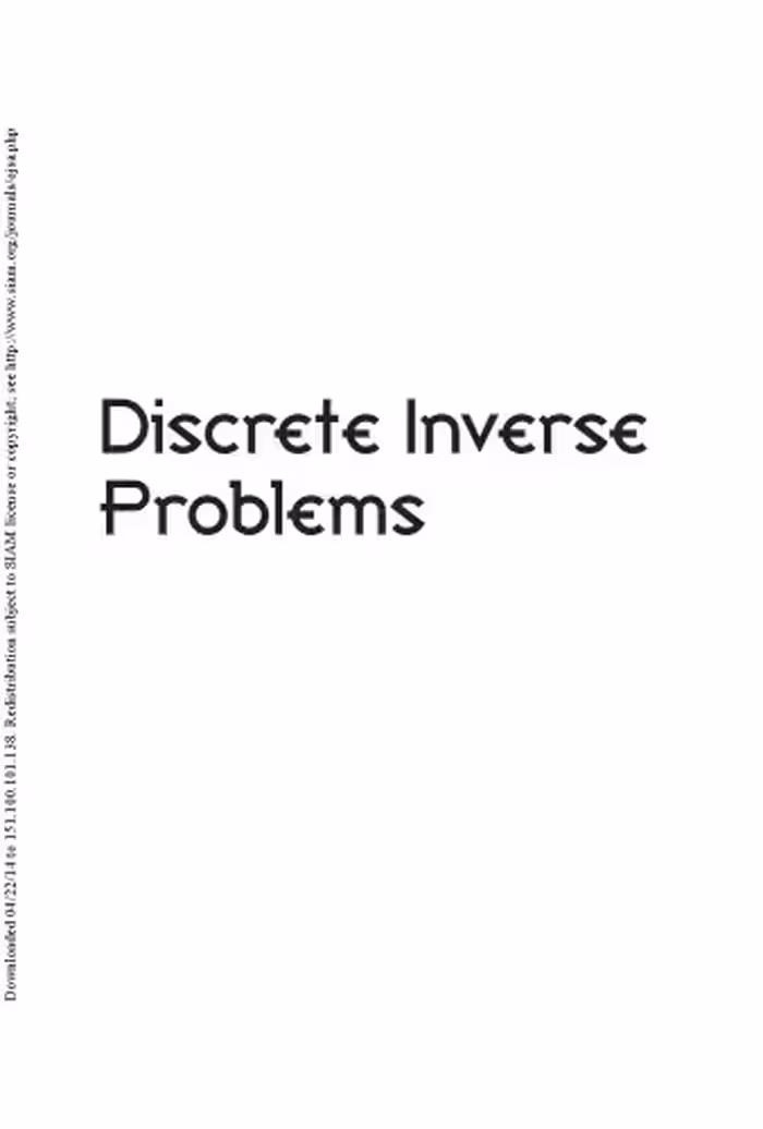 خرید و دانلود نسخه کامل کتاب Discrete Inverse Problems: Insight and Algorithms