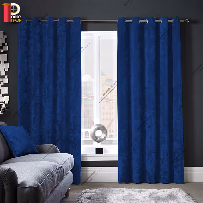 مخمل پانچی پتینه براق سورمه ای ارتفاع 185 سانتی متر