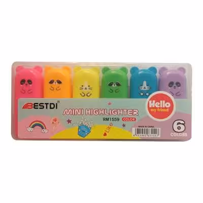 ماژیک علامت گذار بستدی مدل حیوانات بسته 6 عددی