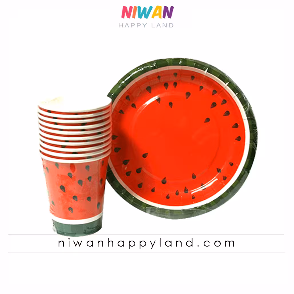 بشقاب و لیوان هندوانه یلدا