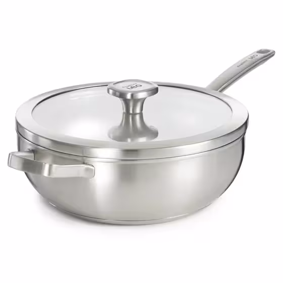 ووک استیل برگهف BergHOFF Leo Graphite سایز 11 اینچ با درب شیشه‌ای (5.2 لیتر) 3950496