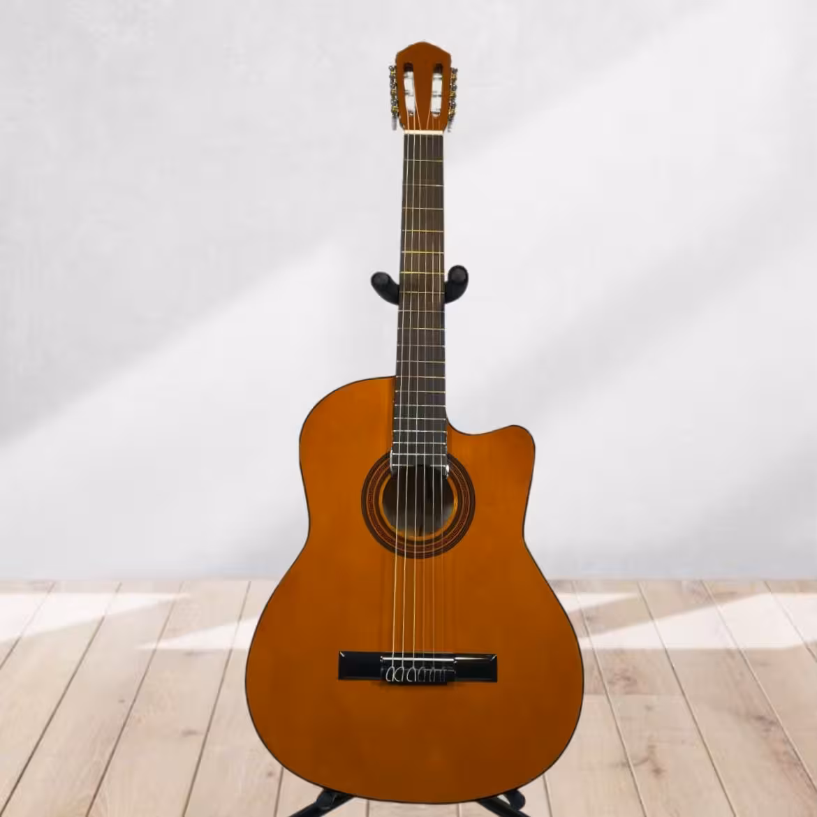 گیتار هنرجویی رنگ قهوه ای  به همراه سافت کیس و ارسال رایگان به سراسر ایران