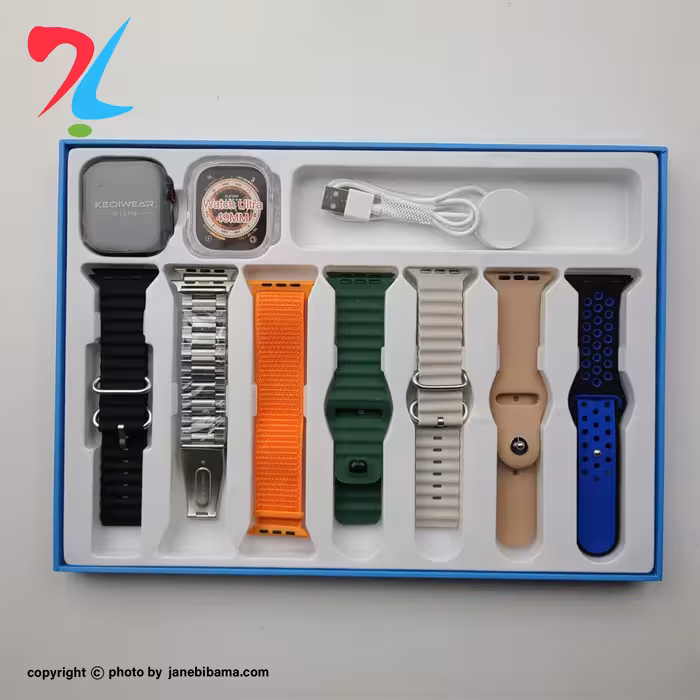 اسمارت واچ هوشمند smart watch WS-X9 Ultra - مشکی همراه با 7 بند مختلف - با شش ماه گارانتی