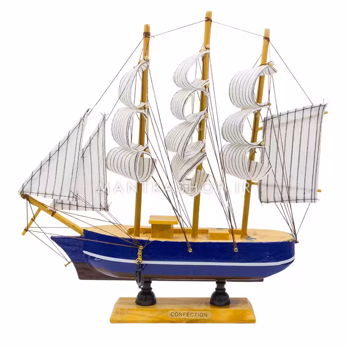 کشتی برکت (کشتی فنگشویی) دست ساز چوبی سایز 4 کد 272