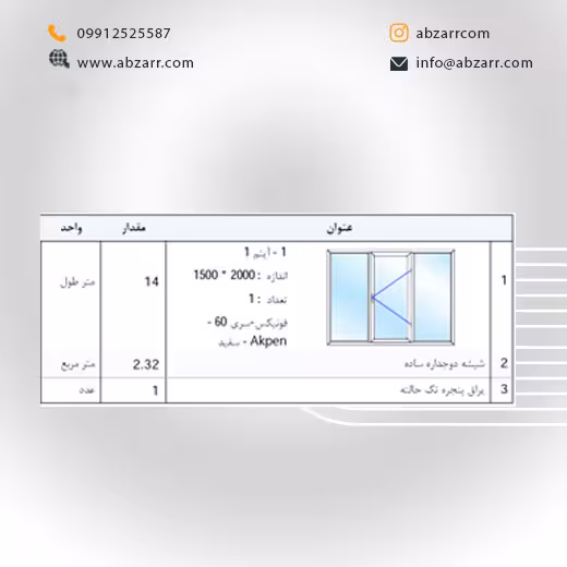 پنجره UPVC اندازه 2 در 1/5 (( اقساط یک ساله ))