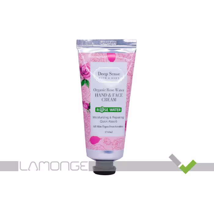 کرم مرطوب کننده دست و صورت گلاب دیپ سنس مناسب انواع پوست حجم 60 میلی لیتر