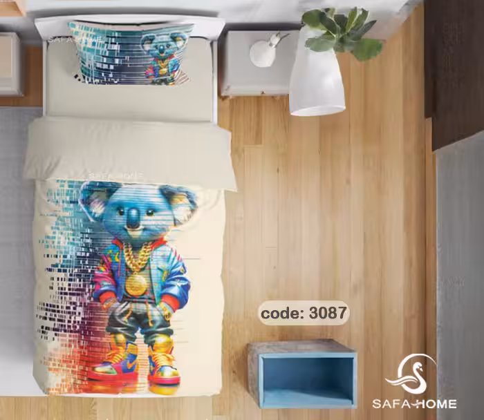 سرویس لحاف یکنفره کودک طرح متیو کد 3087