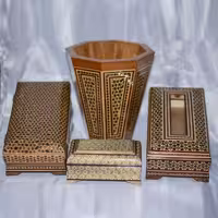 ست سطل زباله جا دستمالی جا قاشقی جعبه جواهرات