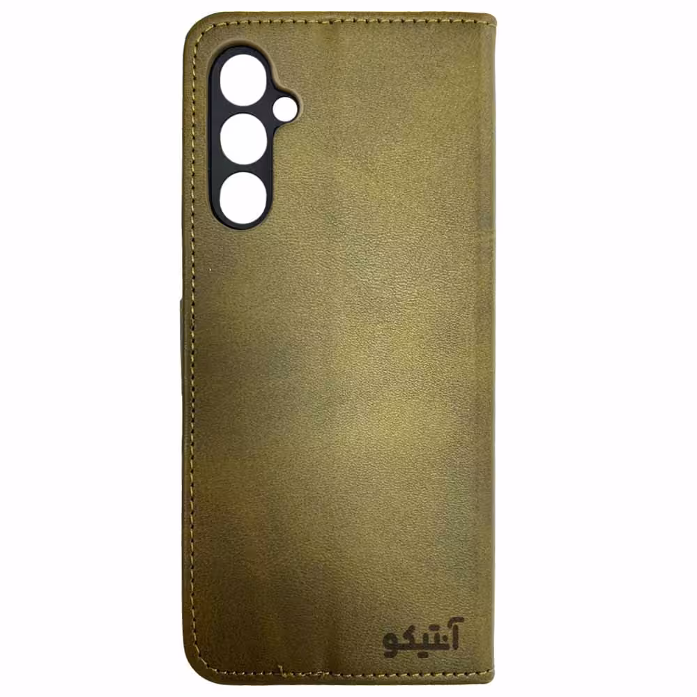 کیف چرمی مگنتی موبایل مناسب برای Samsung A54-زیتونی