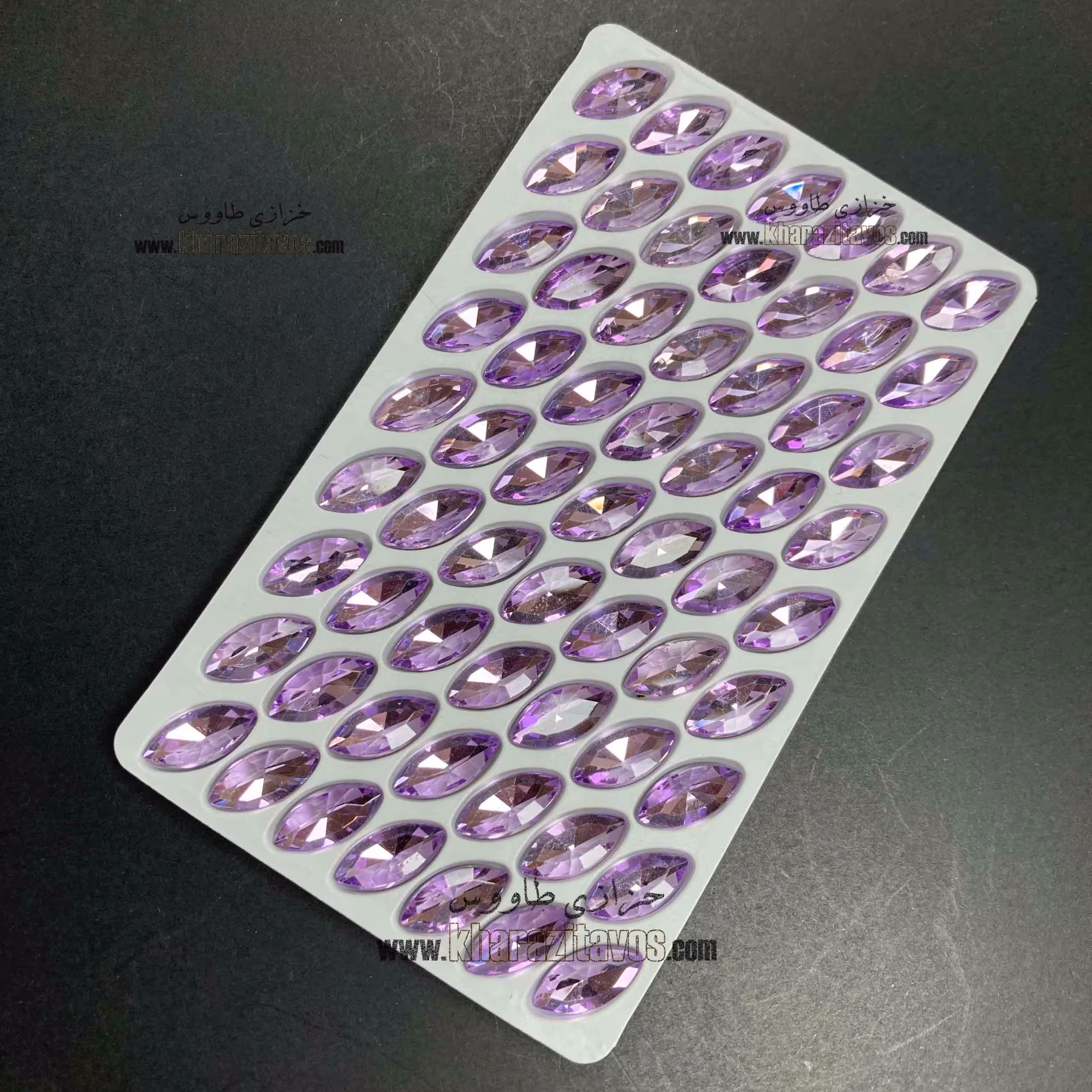 مارکیز چشمی سنگی 7 در 15 ( یاسی ) ورق 63 عددی