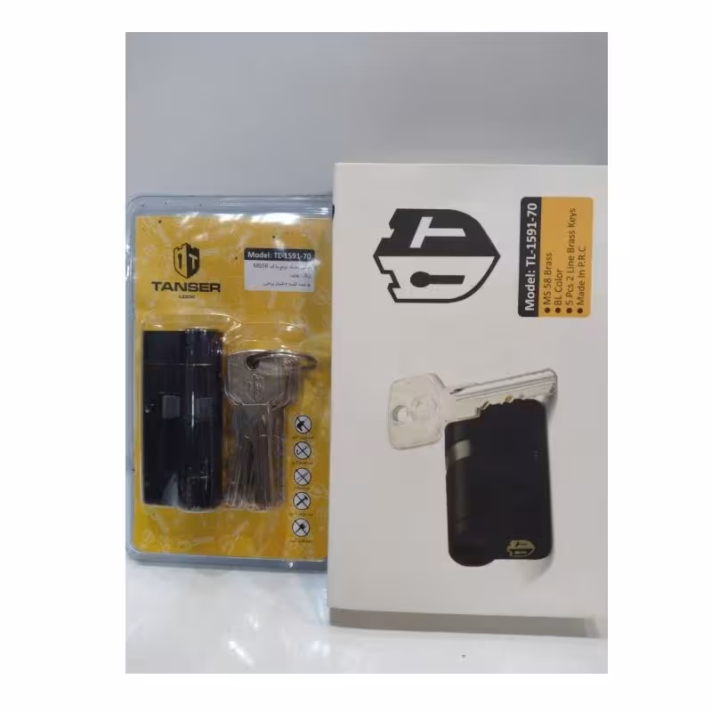 سیلندر قفل تنسر مدل MS58 کد TL-1591-70 کلید دو شیاره