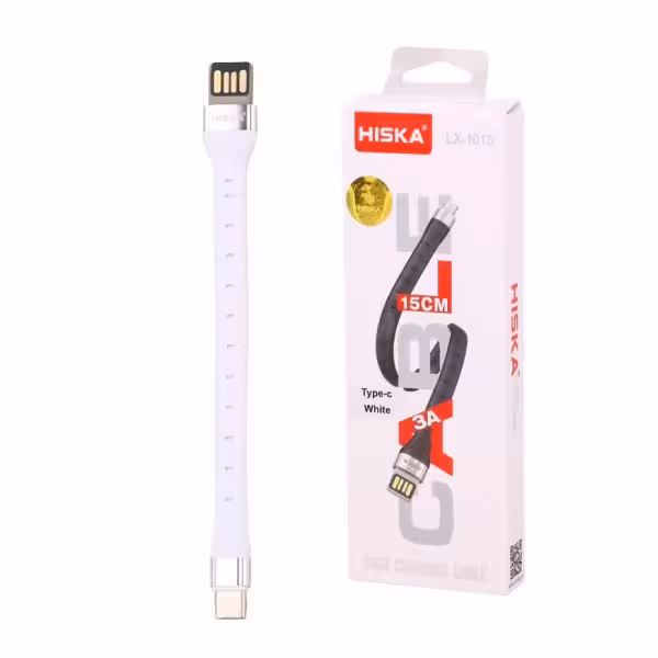 کابل تایپ سی پاوربانک هیسکا مدل LX-1015 طول 15 سانتی مترHiska LX-1015 type C power bank cable, length 15 cm