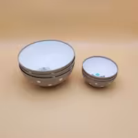 کاسه پلاستیکی مدل Spotty bowl برند هوبی لایف ترکیه در 2 سایز مختلف _ رنگ کرم تیره و سفید