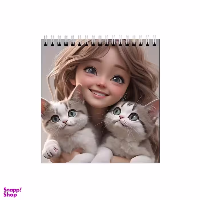 دفتر طراحی طرح دختر خندان و گربه هایش کد 9578958