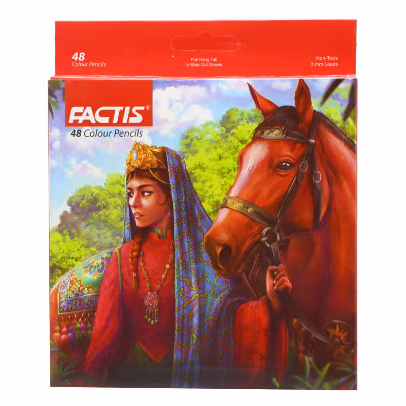 مداد رنگی 48 رنگ جعبه مقوایی فکتیس FACTIS