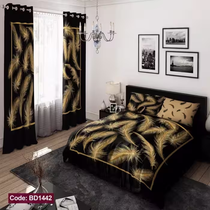 روتختی مشکی پر طلایی کد BD1442