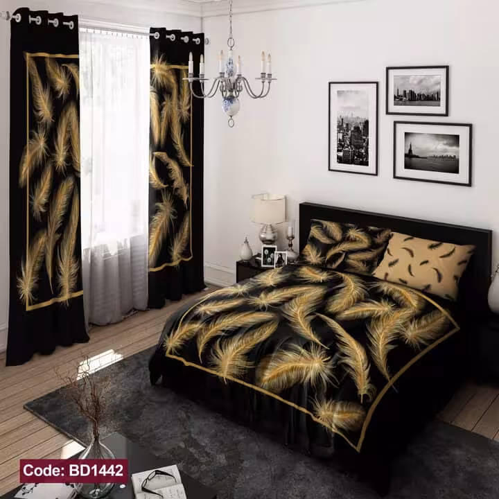 روتختی مشکی پر طلایی کد BD1442