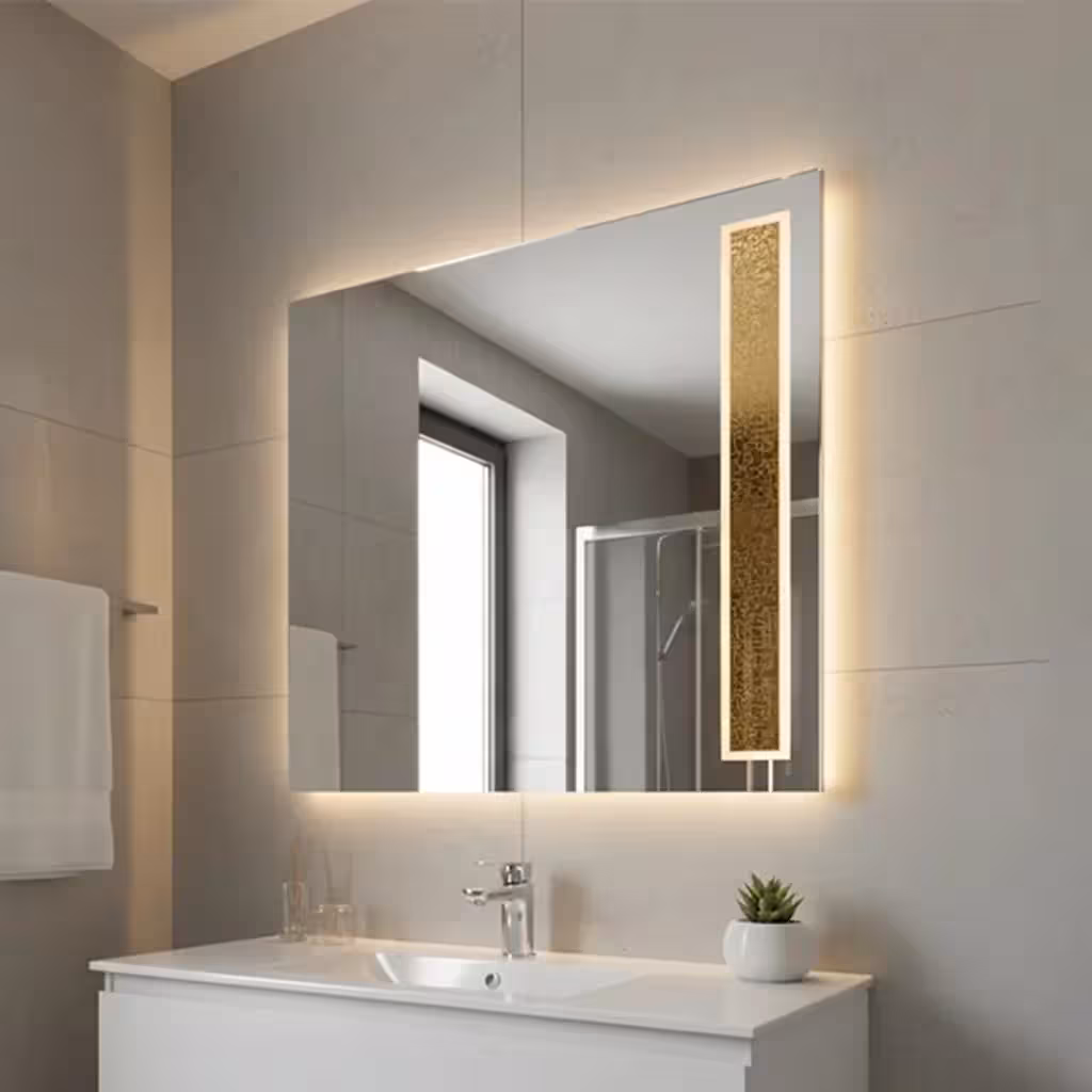 آینه سرویس‌ بهداشتی دلفین مدل N-1074 سایز 60×60 سانتی متر