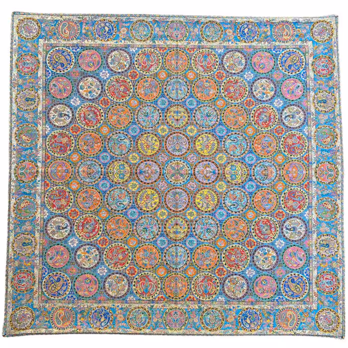 رومیزی مربع ترمه ابریشم کد TRM176