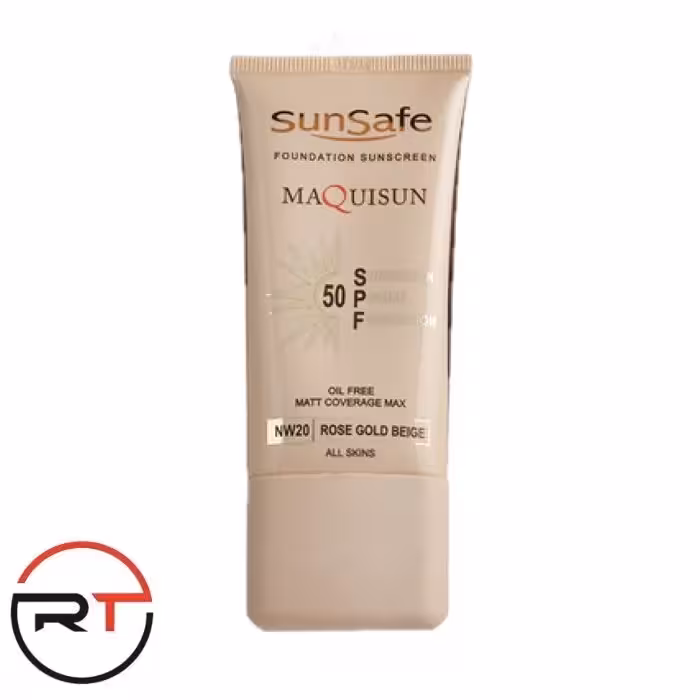 ضد آفتاب بژ رز گلد SPF50 فاقد چربی NW20 سان سیف