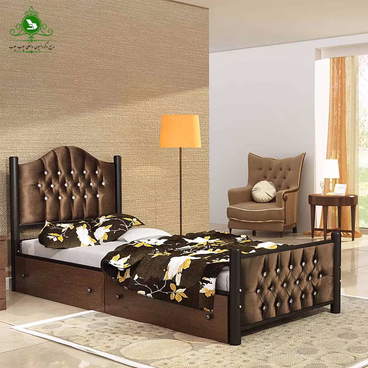 تخت خواب یک نفره چستر مدل راما