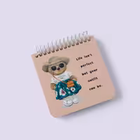 دفترچه مربع خط دار خرس دختر کیچ بوک (KITSCH BOOK)