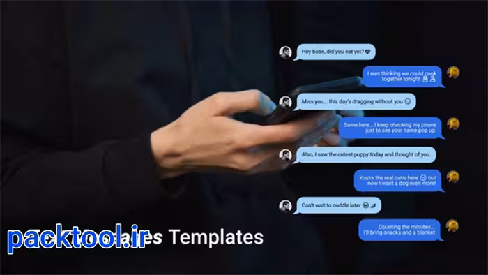 دانلود پروژه آماده پریمیر پرو نمایش پیام متنی Text Messages Kit - پک تول