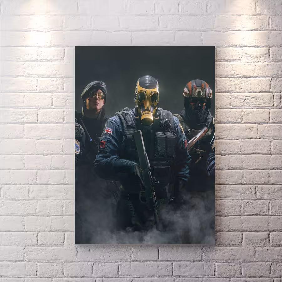 تابلو شاسی گیمینگ طرح  رینبو سیکس با زمینه تیره BAs-9815