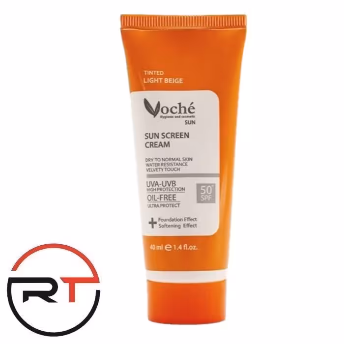 ضد آفتاب بژ روشن SPF50 وچه پوست چرب و مستعد آکنه