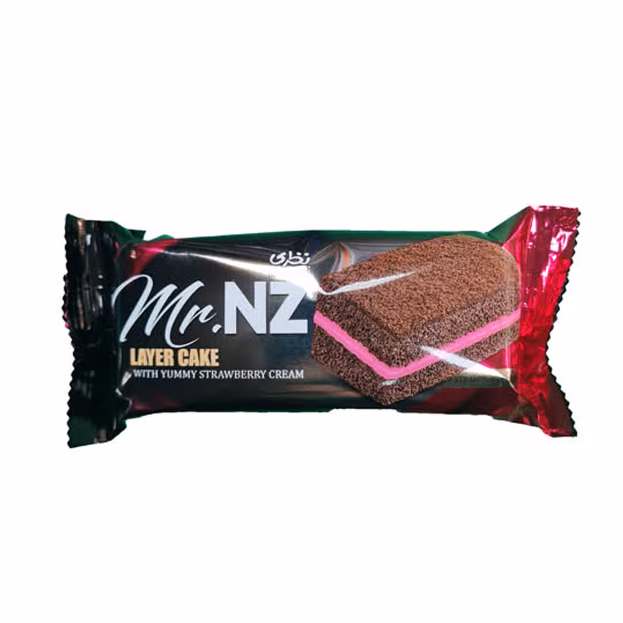 کیک اسفنجی کاکائویی با لایه توت فرنگی مستر ان زد نظری 50 گرم