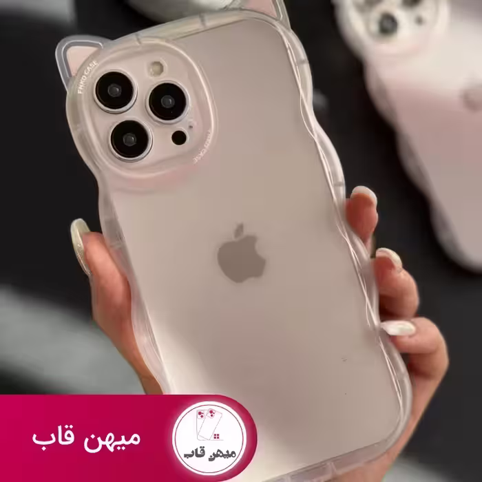 قاب موبایل آیفون گربه یخی شفاف - کد (96242)