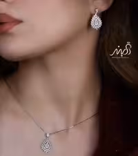 💍نیم ست جواهری(آويز و گوشواره) خاص و زیبا ، نقره عیار 925( N_4368)